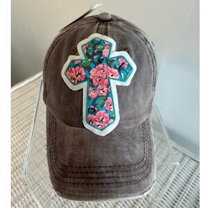 NWT Southern Junkie Cross Patch Baseball Cap Faith Christian Hat Gray Adjustable